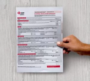 Commercial EICR London electrician inspecting fixed wiring and protective devices